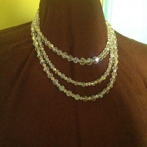 Aurora borealis crystal necklace